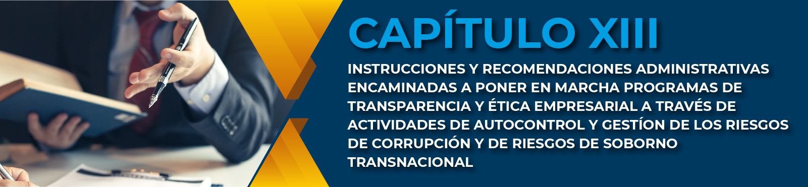 Capítulo XIII Instrucciones Y Recomendaciones Administrativas Encaminadas A Poner En Marcha Programas De Transparencia Y Ética Empresarial A Través De Actividades De Autocontrol Y Gestión De Los Riesgos De Corrupción Y De Riesgos De Soborno Transnacional