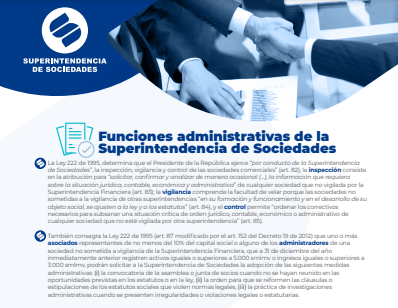 Infografía - Funciones administrativas de la Superintendencia de Sociedades